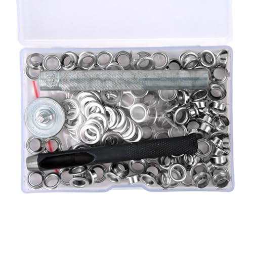 Ösen-Set mit Werkzeugen, für Stoff, Segeltuch, Vorhang, Kleidung, Leder, Reparatur, 6 mm/8 mm/10 mm, Ösen-Set, Loch- und Ösen-Setter, Ösenzange, 100 Stück Ösen-Set mit Werkzeugen, für Stoff, Segeltuch, Vorhang, Kleidung, Leder, Reparatur, 6 mm/8 mm/10 mm, Ösen-Set, Loch- und Ösen-Setter, Ösenzange, 100 Stück von Morain