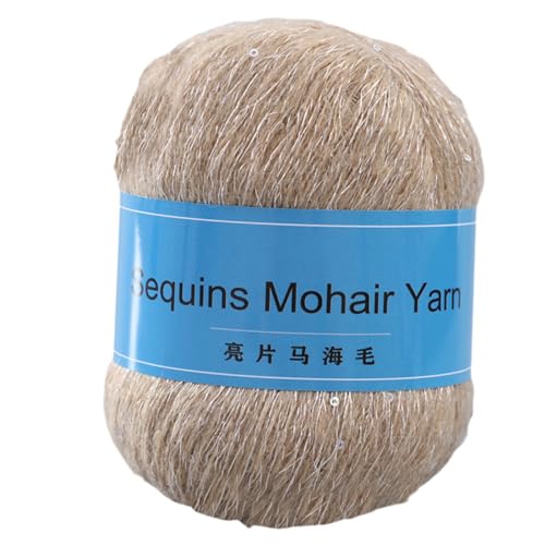 Pailletten-Perlengarn-Set zum Basteln, Erstellen schöner Schals, Hüte und mehr sicheres und weiches Häkelgarn, 50 g Strickgarn von Morain