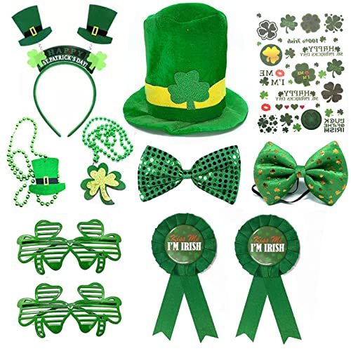 Patrick's Day Zubehör Irisches Festival-Kostüm-Set für Damen und Herren, Cosplay-Requisiten für Zuhause, Festival, Mottoparty, Performance, Kleeblatt, Zubehör für Patrick's Day Patrick's Day Zubehör Irisches Festival-Kostüm-Set für Damen und Herren, Cosplay-Requisiten für Zuhause, Festival, Mottoparty, Performance, Kleeblatt, Zubehör für Patrick's Day von Morain