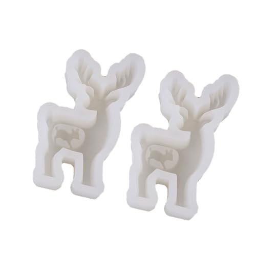 Rentier-Silikonform, temperaturbeständig, Backwerkzeug für Epoxidharz, Seife, Weihnachtsbasteln, 2 Stück Rentier-Silikonform, temperaturbeständig, Backwerkzeug für Epoxidharz, Seife, Weihnachtsbasteln, 2 Stück von Morain