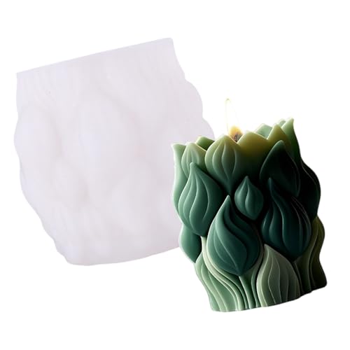 Silikonform mit Blumenzylinder, Gips, Epoxidharz, Tulpen, Ornament, Gießform, Tulpen, Blumenzylinder, Silikon, handgefertigt, Epoxidharz von Morain