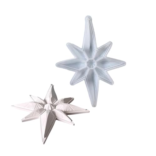 Silikonform mit Weihnachtsbaum-Stern-Anhänger, geeignet für Kunstharzkunst, Seife, mit detaillierten Designs, stabile Silikonform für Projekte von Morain