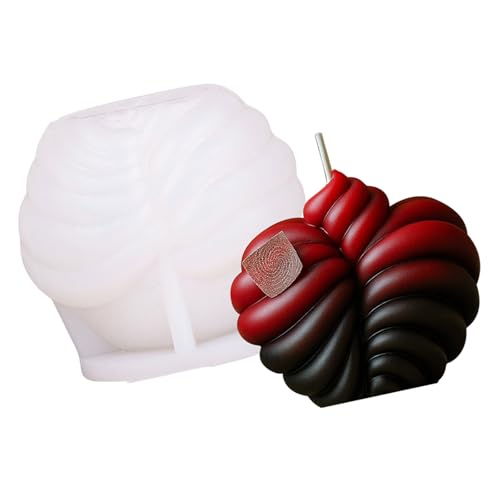 Silikonformen in Herzform, gestreift, für Epoxidharz, Seife, Hochzeit, Heimdekoration, Herstellung von Morain