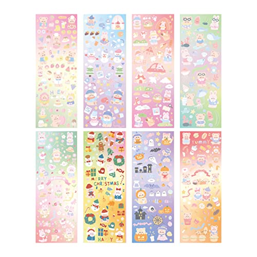 Transparente Cartoon-Aufkleber, Scrapbooking-Aufkleber, PET, dekorativ für Geschenke, dekorativ für Scrapbooking, Glasfenster/Glasbecher von Morain