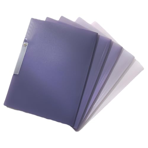 Transparente Papier-Dokumentenhüllen mit drehbarer Klemme, Präsentationsmappe, für 40 Blatt, Dokumenten-Organizer, Ordner, 5 Stück von Morain