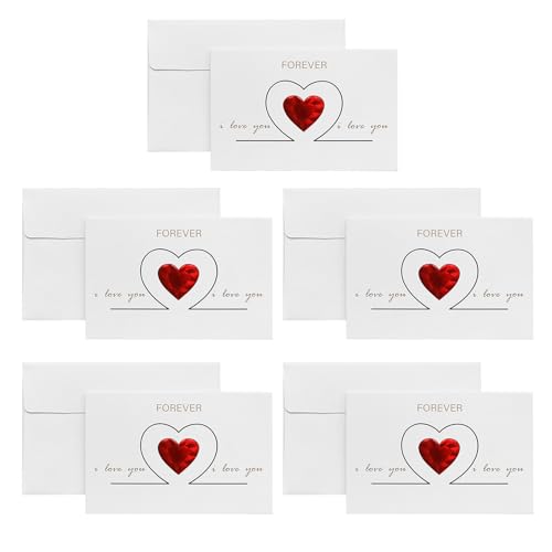 Valentinskarten mit Umschlag für Ehefrau, Ehemann, Freundin, Freund, Herz-Design, Grußkarten, 10 Stück Valentinskarten mit Umschlag für Ehefrau, Ehemann, Freundin, Freund, Herz-Design, Grußkarten, 10 Stück von Morain