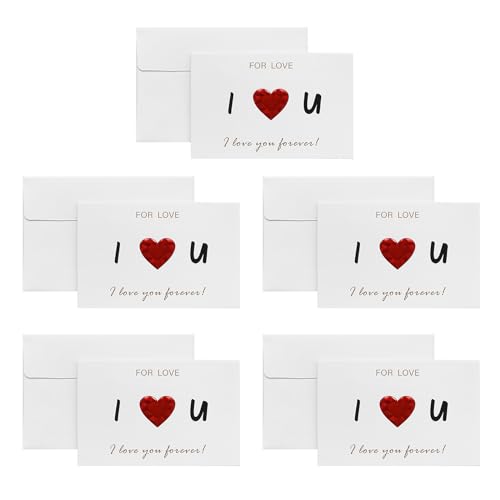 Valentinskarten mit Umschlag für Ehefrau, Ehemann, Freundin, Freund, Herz-Design, Grußkarten, 10 Stück Valentinskarten mit Umschlag für Ehefrau, Ehemann, Freundin, Freund, Herz-Design, Grußkarten, 10 Stück von Morain