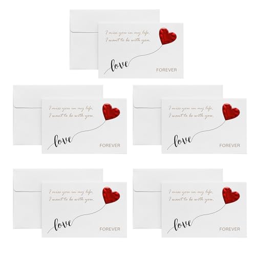 Valentinskarten mit Umschlag für Ehefrau, Ehemann, Freundin, Freund, Herz-Design, Grußkarten, 10 Stück Valentinskarten mit Umschlag für Ehefrau, Ehemann, Freundin, Freund, Herz-Design, Grußkarten, 10 Stück von Morain