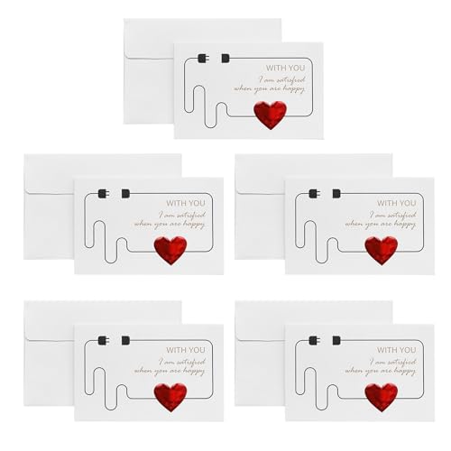 Valentinskarten mit Umschlag für Ehefrau, Ehemann, Freundin, Freund, Herz-Design, Grußkarten, 10 Stück Valentinskarten mit Umschlag für Ehefrau, Ehemann, Freundin, Freund, Herz-Design, Grußkarten, 10 Stück von Morain