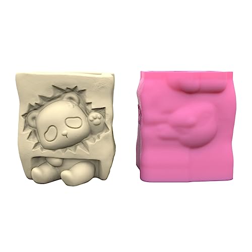 Vase Form Betonblütenpots Silikonformen Süße Panda Form Sukkulente Topfformen Garden Desktop Dekorationen von Morain