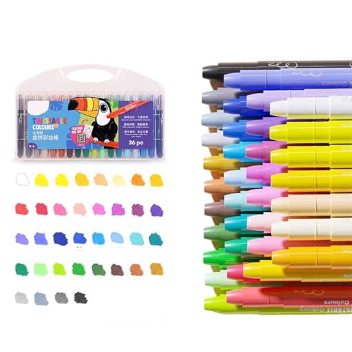 Wachsmalstift, waschbar, drehbar, für Kinder, 12/24/36/48 Farben Wachsmalstift, waschbar, drehbar, für Kinder, 12/24/36/48 Farben von Morain