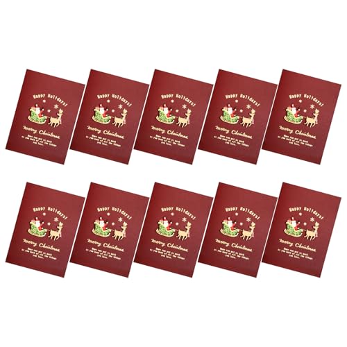 Weihnachtskarten mit Umschlag und Briefpapier für Familie, Freunde, Kinder, Neujahr, Festival, Weihnachtskarte, 10 Stück Weihnachtskarten mit Umschlag und Briefpapier für Familie, Freunde, Kinder, Neujahr, Festival, Weihnachtskarte, 10 Stück von Morain