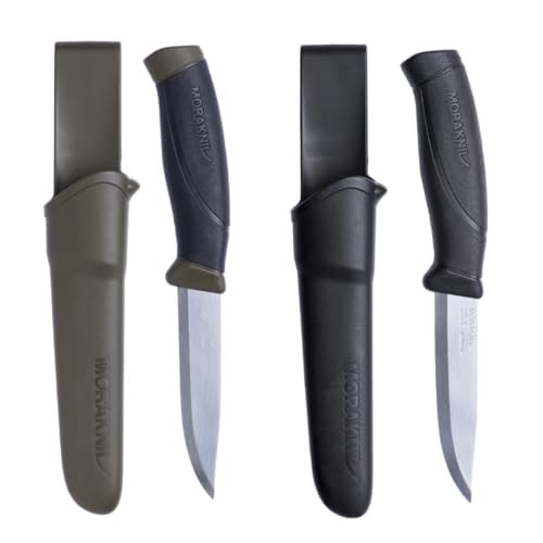 Morakniv Outdoor Messer mit Scheide - Mora Companion S - 2-Pack - Jagdmesser Feststehende Klinge aus Edelstahl - 2,5 mm - Hergestellt in Schweden - Survival Messer für Camping & Jagd von Morakniv