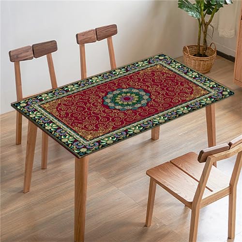 Morbuy 3D Rechteckige Elastische Tischdecke, Rechteckig Tischdecke mit Gummizug Spanntischdecke Gartentischdecke für Picknick Camping Partys (Klassisch 4,4FT/122x61cm) von Morbuy