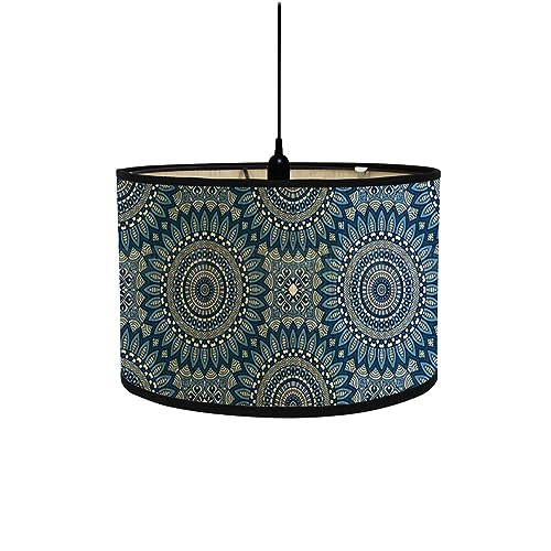 Morbuy Bohemian Mandala Lampenschirm für Tischlampe, Stehlampenschirme aus Bambus, Hotel Dekorativer Lampenschirme für Deckenleuchte Pendelleuchte Stehlampe Wandleuchte (Blau) von Morbuy
