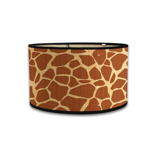 Morbuy Lampenschirm für Tischlampe, 30cm Drum Lampenschirm aus Bambus mit Tiermuster für Wohnzimmer Schlafzimmer Stehlampe Nachttischlampe Deckenleuchte Pendelleuchte (Giraffe) von Morbuy