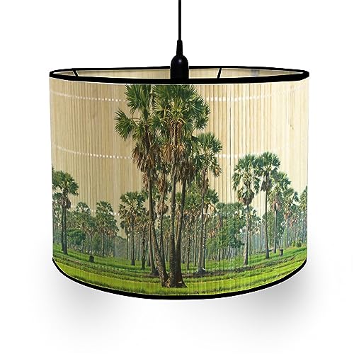 Morbuy Lampenschirm für Tischlampe, Stehlampenschirme aus Bambus mit Natur Waldtiere muster, Lampenschirme für Deckenleuchte Pendelleuchte Stehlampe Wandleuchte Dekoration (Wald) von Morbuy