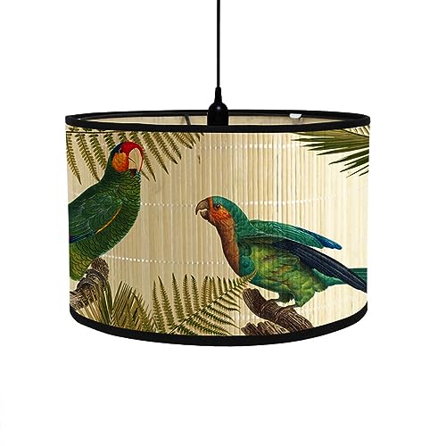 Morbuy Lampenschirm für Tischlampe, Stehlampenschirme aus Bambus mit Retro Vogelmuster, Lampenschirme für Deckenleuchte Pendelleuchte Stehlampe Wandleuchte Dekoration (Stil F) von Morbuy