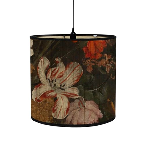 Morbuy Lampenschirm für Tischlampe, Stehlampenschirme aus Bambus mit Vintage-Blumen Muster, Lampenschirme für Deckenleuchte Pendelleuchte Stehlampe Wandleuchte Dekoration (Lilie) von Morbuy