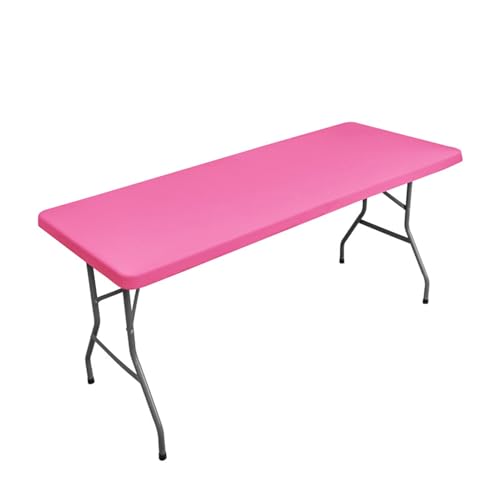 Morbuy Rechteckige Elastische Tischdecke, Rechteckig Tischdecke mit Gummizug Spanntischdecke Gartentischdecke für Outdoor Picknick Camping Partys (120x58cm,Heißes Rosa) von Morbuy