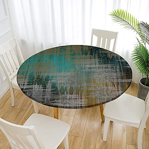 Morbuy Tischdecke Abwaschbar Outdoor Rund 100cm, Elastisch Tischdecken Outdoor Wasserabweisend Lotuseffekt Schmetterling Table Cloth für Garten Restaurant, Ideal für 80cm-90cm von Morbuy