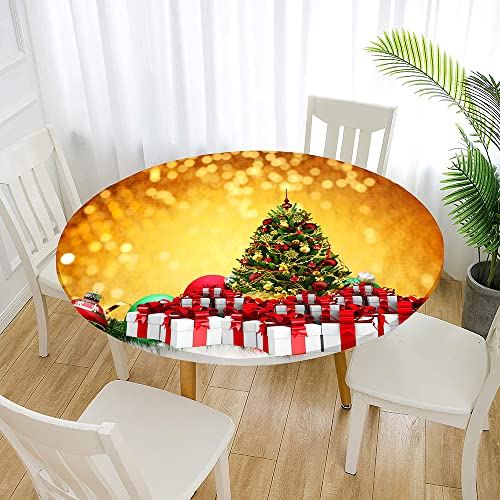 Morbuy Rund Tischdecke Elastisch, Lotuseffekt Abwischbar Rund Tischdecken Weihnachten Tischtuch für Küchen Garten Outdoor (Für Tisch 50-60 cm von Morbuy