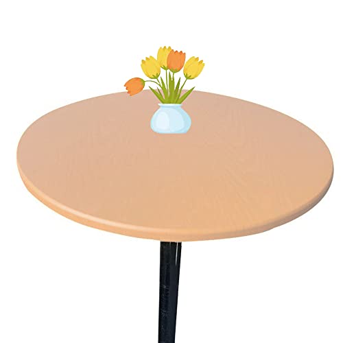 Morbuy Rund Tischdecke Elastisch, Rund Tischdecken Wasserdicht Schmutzabweisend Abwischbar Einfarbig Tischtuch für Dekoration Küchentisch Garten Kaffee Restaurant (100cm,Orange) von Morbuy