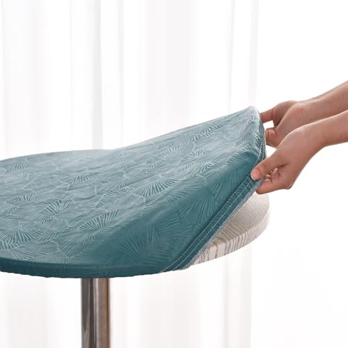 Morbuy Rund Tischdecke Wachstuch Elastisch, Gartentischdecke Wasserdicht Schmutzabweisend Abwischbar Nordisch Blatt Tischtuch für Dekoration Küchentisch Kaffee Restaurant Garten (120cm,Grün) von Morbuy