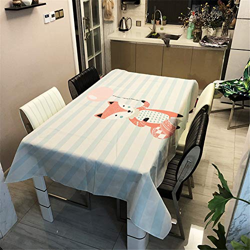 Morbuy Tischdecke 3D Karikatur Tier Druck - Tischdecken Wasserdicht Lotuseffekt Abwischbar Abwaschbar Rechteckig Quadratisch Tischtuch für Dekoration Küche Garten Outdoor (90x90cm,Orange Fuchs) von Morbuy