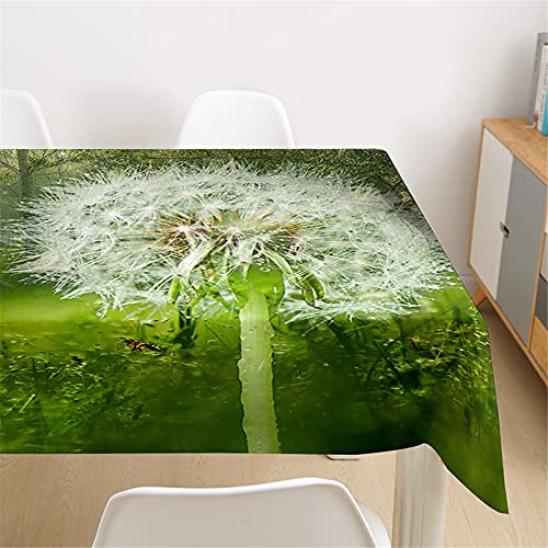Morbuy Rechteckige Tischdecken, 3D Löwenzahn Drucken Tischdecke Wasserdicht Abwaschbar Abwischbar Lotuseffekt Tischtuch für Dekoration Küchentisch Garten Outdoor (100x140cm,Grüner Dschungel) von Morbuy
