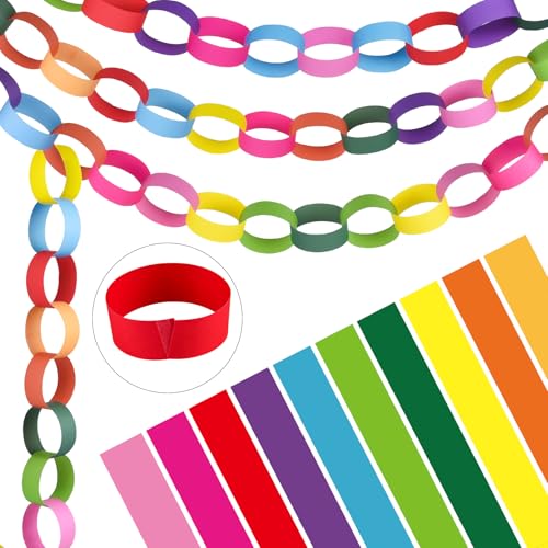 Morcheiong 300 Papierketten in hellen Farben, Papierstreifen zum Basteln und für Partydekorationen Morcheiong 300 Papierketten in hellen Farben, Papierstreifen zum Basteln und für Partydekorationen von Morcheiong