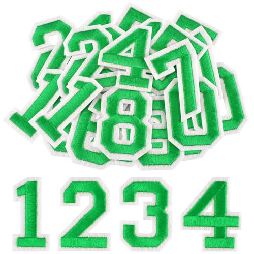 Morcheiong 40 Stück Aufnäher zum Aufbügeln mit Zahlen 0–9, 5,1 cm, bestickte Zahlen für Kleidung, Hosen, Hüte, Taschen, Grün Morcheiong 40 Stück Aufnäher zum Aufbügeln mit Zahlen 0–9, 5,1 cm, bestickte Zahlen für Kleidung, Hosen, Hüte, Taschen, Grün von Morcheiong