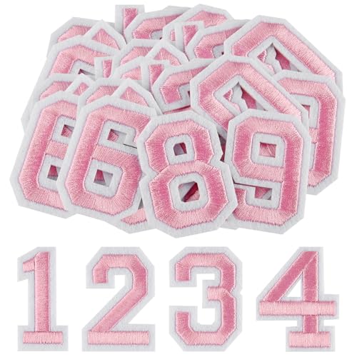 Morcheiong 40 Stück Aufnäher zum Aufbügeln mit Zahlen 0–9, 5,1 cm, bestickte Zahlen für Kleidung, Hosen, Hüte, Taschen, Rosa Morcheiong 40 Stück Aufnäher zum Aufbügeln mit Zahlen 0–9, 5,1 cm, bestickte Zahlen für Kleidung, Hosen, Hüte, Taschen, Rosa von Morcheiong