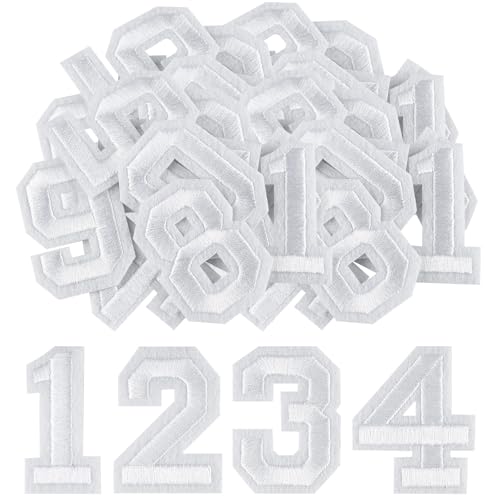 Morcheiong 40 Stück Aufnäher zum Aufbügeln mit Zahlen 0–9, 5,1 cm, bestickte Zahlen für Kleidung, Hosen, Hüte, Taschen, Weiß Morcheiong 40 Stück Aufnäher zum Aufbügeln mit Zahlen 0–9, 5,1 cm, bestickte Zahlen für Kleidung, Hosen, Hüte, Taschen, Weiß von Morcheiong