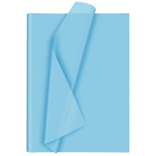 Morcheiong 60 Blatt blaues Seidenpapier, Kunst, Geschenkverpackung, Seidenpapier, Großpackung, Geschenkverpackung, für Bastelarbeiten, Blumen, Geburtstag, Hochzeit, Party, Festival (50 x 37 cm) von Morcheiong