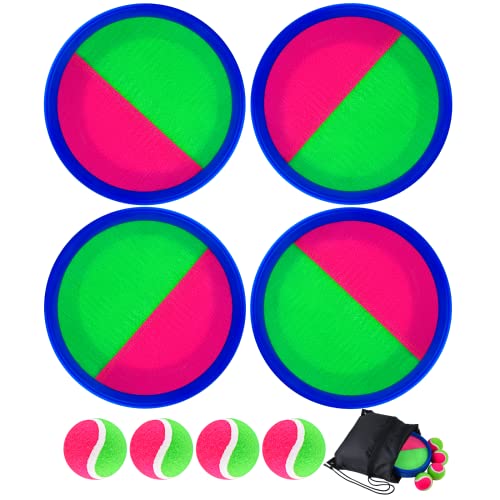 Morcheiong Wurf- und Fangballspiel, Outdoor-Spielzeug, Strandspiele für Kinder und Familie, mit 4 Paddeln, 4 Bällen und 1 Aufbewahrungstasche Morcheiong Wurf- und Fangballspiel, Outdoor-Spielzeug, Strandspiele für Kinder und Familie, mit 4 Paddeln, 4 Bällen und 1 Aufbewahrungstasche von Morcheiong