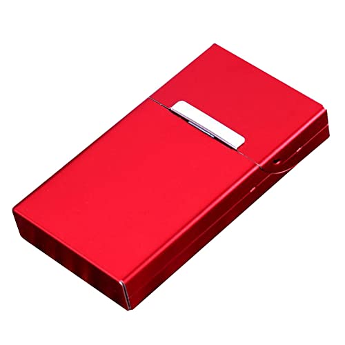Mini Zigarettenetui,MoreChioce Ultradünne Metall Zigarettenbox aus Aluminiumlegierung Zigarettenkasten Zigarettenschachtel Zigarettencase mit Magnetverschluss für 20 Zigaretten Geschenk,Rot von MoreChioce