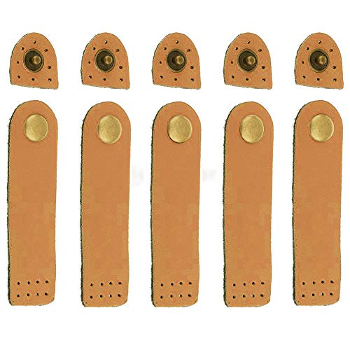 MoreChioce 5 Stück Taschenverschluss Lederriemen mit Druckknöpfe Magnetverschluss Knopf Magnetknöpfe für DIY Nähen Taschenzubehör,Gelb von MoreChioce