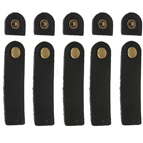 MoreChioce 5 Stück Taschenverschluss Lederriemen mit Druckknöpfe Magnetverschluss Knopf Magnetknöpfe für DIY Nähen Taschenzubehör,Schwarz von MoreChioce