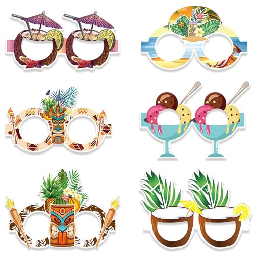 Moreeulsi -Sonnenbrille | 6 Paar Hawaii-Brillen aus Papier, lustige Gastgeschenke für Kinder, -Mottoparty-Zubehör für Kinder und Erwachsene, Pool-Fotoautomaten-Requisite, Urlaub Moreeulsi -Sonnenbrille | 6 Paar Hawaii-Brillen aus Papier, lustige Gastgeschenke für Kinder, -Mottoparty-Zubehör für Kinder und Erwachsene, Pool-Fotoautomaten-Requisite, Urlaub von Moreeulsi