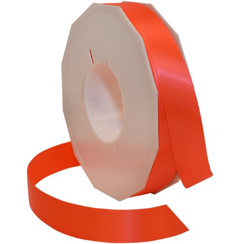 Morex Ribbon, Neonfarbenes Satinband, (08822/50-600), 2,2 cm x 45 m, Neonorange, von Morex Ribbon