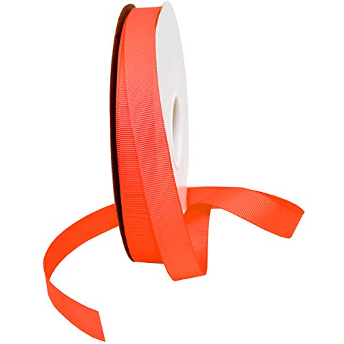 Morex Ribbon 06616/50-600 Grosgrain Stoff, Polyester, neon-orange, 5/8" x 50 Yd von Morex Ribbon