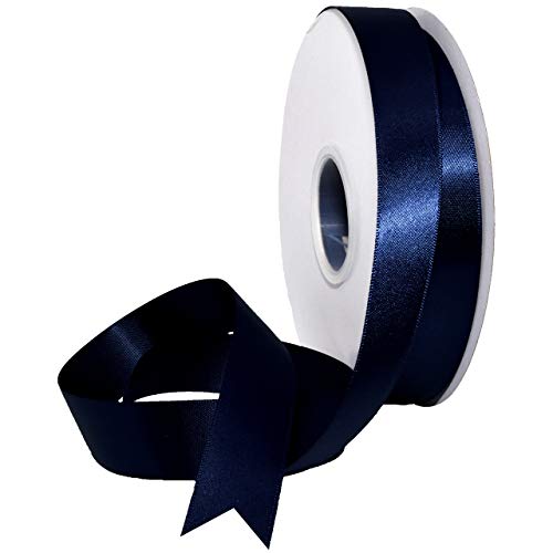 Morex Ribbon 08822/50-370 Double Face Satin Band, Polyester, Marineblau, 7/8" x 50 Yd von Morex Ribbon