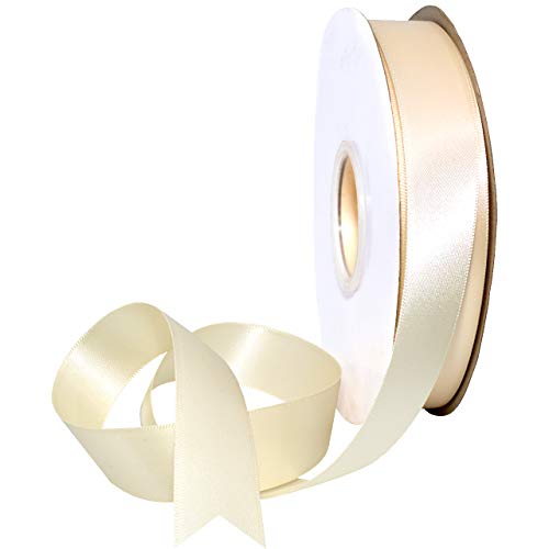 Morex Ribbon 08822/50-810 Doppelseitiges Satinband, 2,2 cm x 45,7 m, elfenbeinfarbenes Band für Geschenkverpackungen, Geschenkkarten, Satinkleid, Seidenbänder zum Basteln, Hochzeitsgeschenke Morex Ribbon 08822/50-810 Doppelseitiges Satinband, 2,2 cm x 45,7 m, elfenbeinfarbenes Band für Geschenkverpackungen, Geschenkkarten, Satinkleid, Seidenbänder zum Basteln, Hochzeitsgeschenke von Morex Ribbon