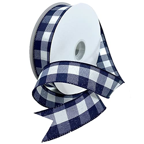 Morex Ribbon 7382.40/50-624 Gingham Style Band, Polyester, marineblau, 1.5" x 50 yards, 45 Meter von Morex Ribbon