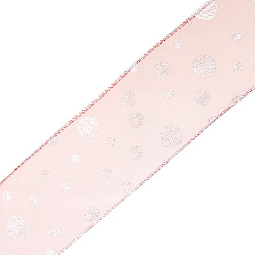 Morex Ribbon 7407 Glitzer-Punkt-Band, Draht, transparent, 6,4 cm x 22,7 m, Rot/Silber 2.5" x 50-Yd rot/silber von Morex Ribbon