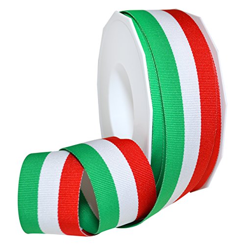 Morex Ribbon Dekoratives Ripsband, Polyester, gestreift, 20 m, italienisch, 3,8 cm, 99509/20-816 von Morex Ribbon