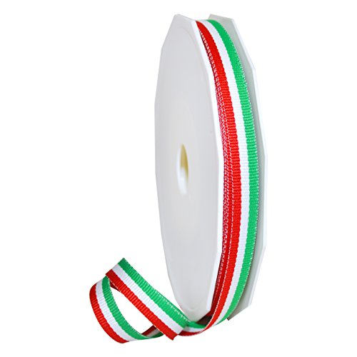 Morex Ribbon Dekoratives Ripsband aus Polyester, gestreift, 20 Meter, italienisch, 0,95 cm von Morex Ribbon