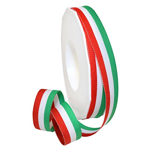 Morex Ribbon Dekoratives Ripsband aus Polyester, gestreift, 20 m, italienisch, 1,6 cm von Morex Ribbon