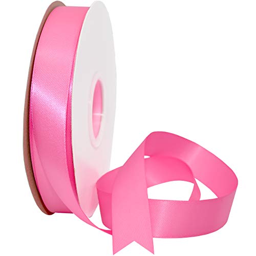 Morex Ribbon Doppelseitiges Satinband, 2,2 cm x 45,7 m, Hot Pink von Morex Ribbon